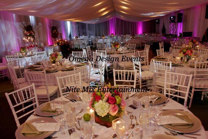 Wedding Tent setup with beautiful Chiavari chair with Cushion in color white in Montreal Qc